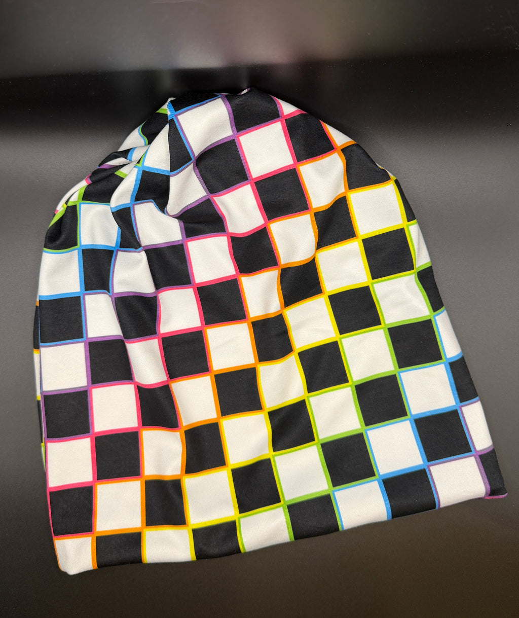 Rainbow Checkered Comfort Beanie