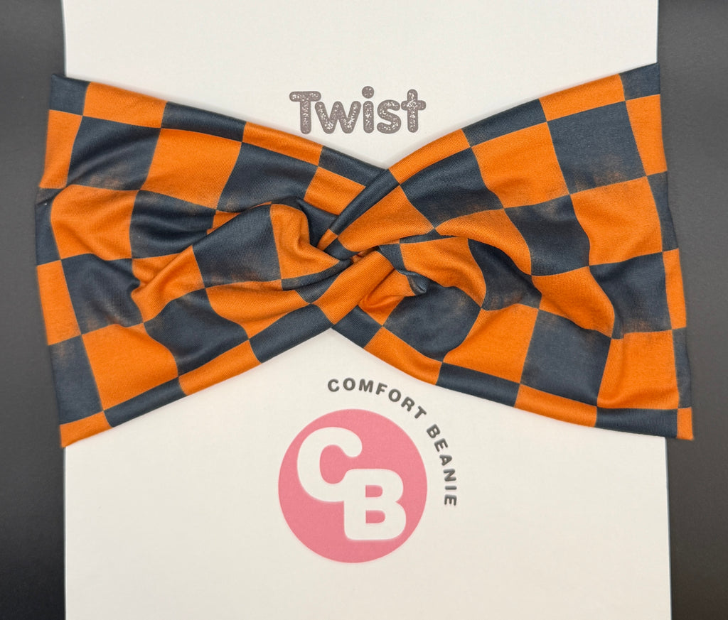 Orange and Black Checkered Comfort Band