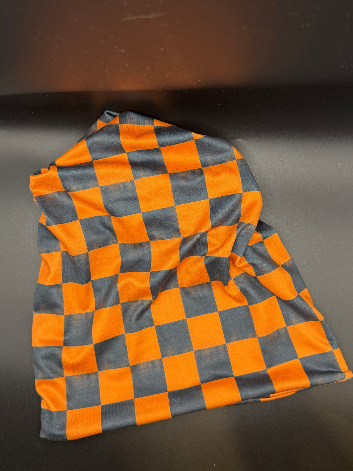 Orange and Black Checkered Comfort Beanie